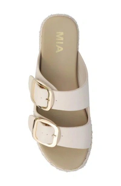 Mia Women's Shai Double Buckle Slip-on Slide Sandals In Neutral
