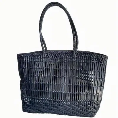 Rimini Women's Hand Weaving Hollow Leather Bag - Dark Blue In Blue