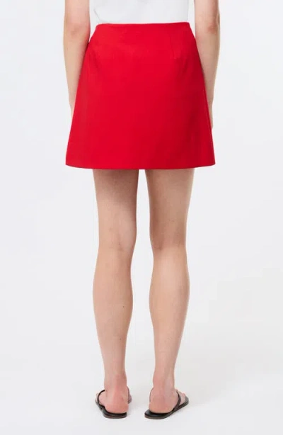 French Connection Azra Double Breasted Stretch Twill Miniskirt In Red
