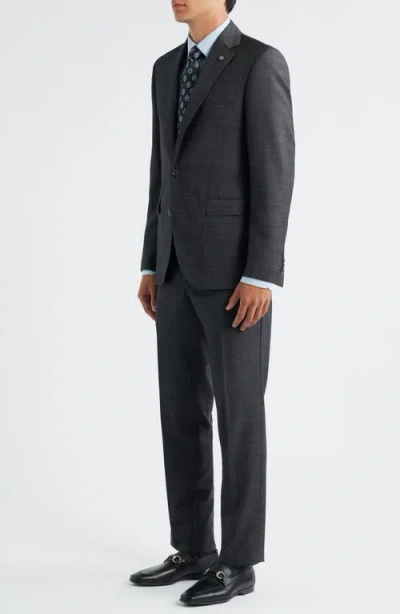 Jack Victor Esprit Charcoal Grey Mélange Wool Suit In Gray