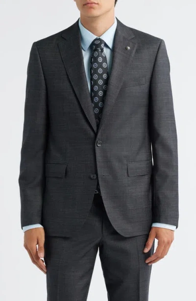 Jack Victor Esprit Charcoal Grey Mélange Wool Suit In Gray