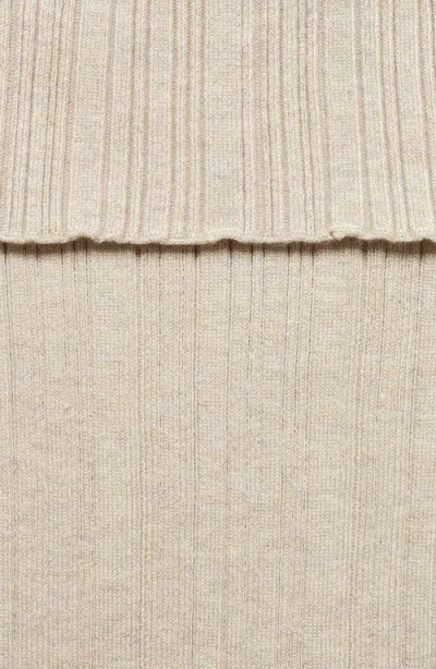 Mango Strapless Rib Top In Multi