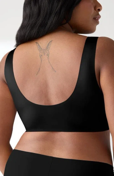 True & Co. True & Co Shiny Wireless Unlined Bra In Black