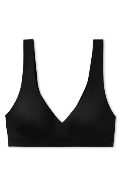 True & Co. True & Co Shiny Wireless Unlined Bra In Black