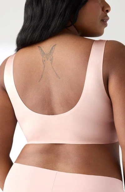 True & Co. True & Co Shiny Wireless Unlined Bra In Pink