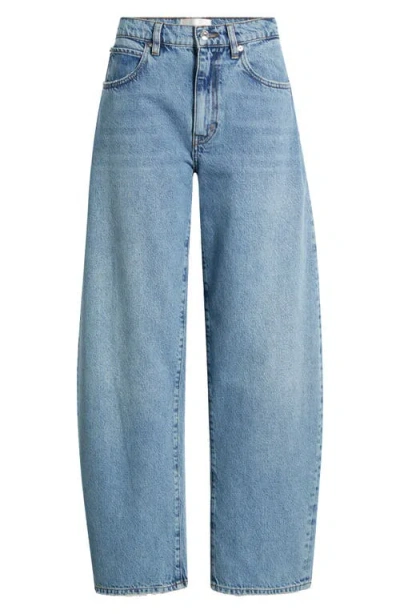 Frame The Loose Rigid High-rise Curved Jeans In Blue