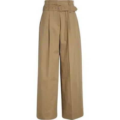 Simone Rocha Multi Belt Loop Pleated Wide Leg Trousers In Gray