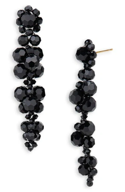 Simone Rocha Cluster Crystal-embellished Drop Earrings In Black