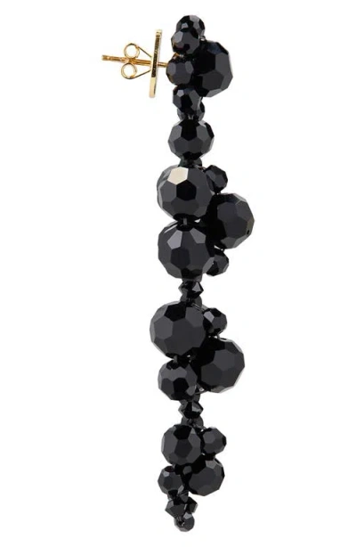 Simone Rocha Cluster Crystal-embellished Drop Earrings In Black
