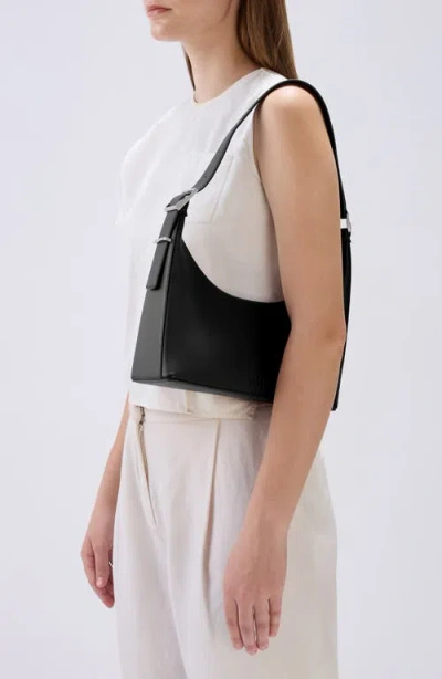 Behno Danny Flatiron Leather Shoulder Bag In Black