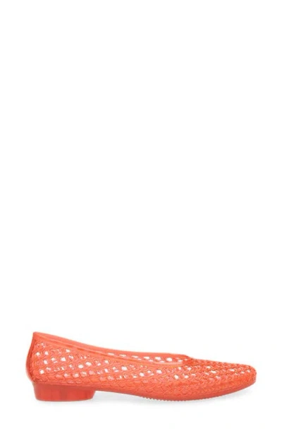 Jeffrey Campbell Women's Bestie Caged Ballet Jelly Flats In Red