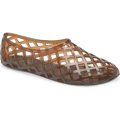 Jeffrey Campbell Women's Jellz Caged Ballet Jelly Flats In Brown