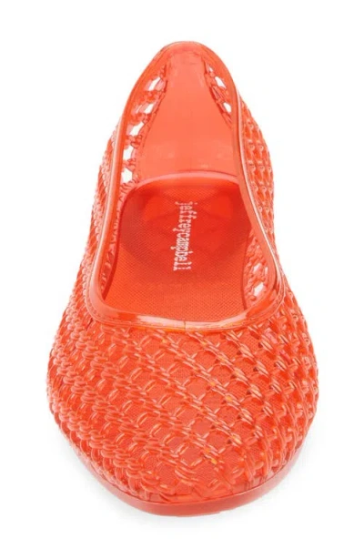 Jeffrey Campbell Women's Bestie Caged Ballet Jelly Flats In Red