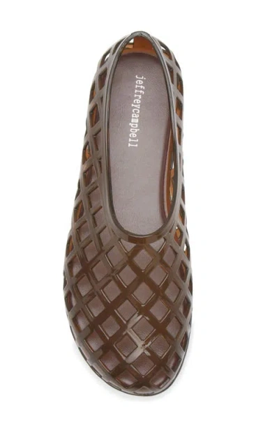 Jeffrey Campbell Women's Jellz Caged Ballet Jelly Flats In Brown