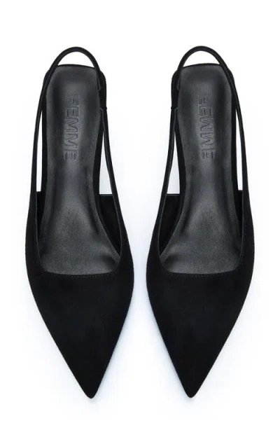 Femme La 55mm Slingback Pointed-toe Pumps In Black