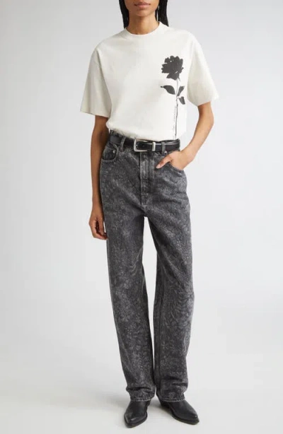 Golden Goose White T-shirt With Rose In White