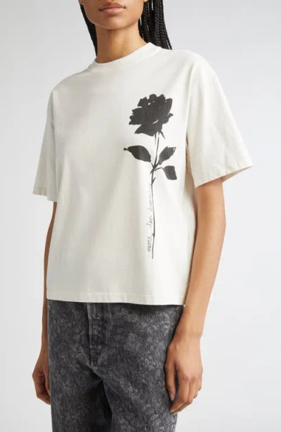 Golden Goose White T-shirt With Rose In White