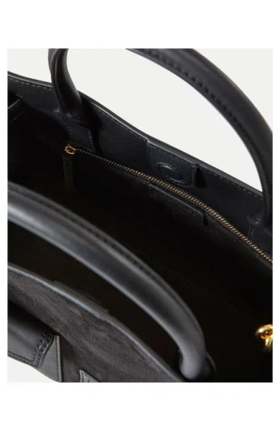 Veronica Beard Cargo Medium Suede Leather Satchel In Black