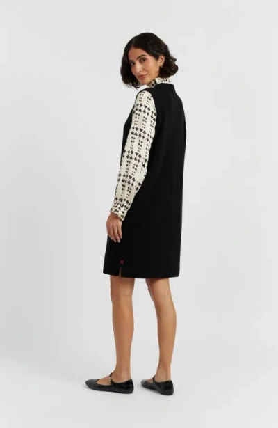 Chinti & Parker Black Wool-cashmere Mini Dress In Black