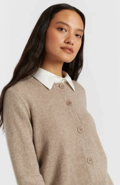 Chinti & Parker Wool Cashmere Blend Crew Neck Cropped Cardigan In Multi