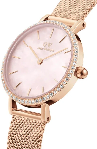 Daniel Wellington Petite Lumine Mesh Strap Watch, 28mm In Gold