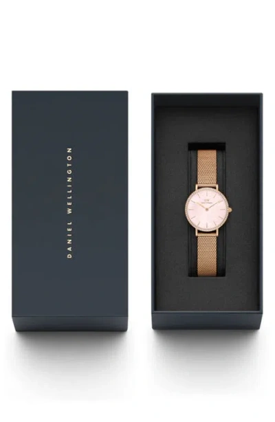 Daniel Wellington Petite Lumine Mesh Strap Watch, 28mm In Gold