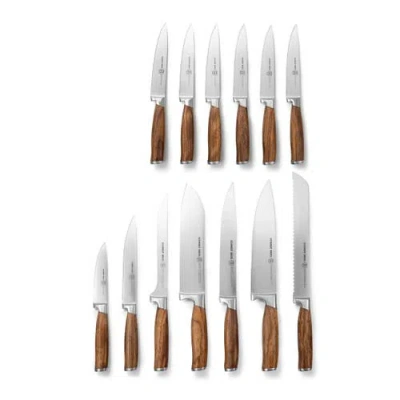 Schmidt Brothers Cutlery Zebra Wood 7-piece Knife Block Set In Brown