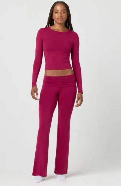 Florence By Mills Fold Down Flare Pants In Pink