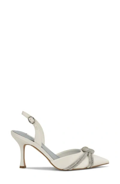 Nine West Women's Deby Bridal Satin Embellished Slingback Pumps In Gray