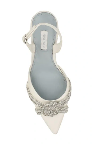 Nine West Women's Deby Bridal Satin Embellished Slingback Pumps In Gray