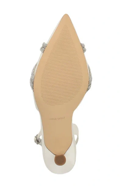 Nine West Women's Deby Bridal Satin Embellished Slingback Pumps In Gray