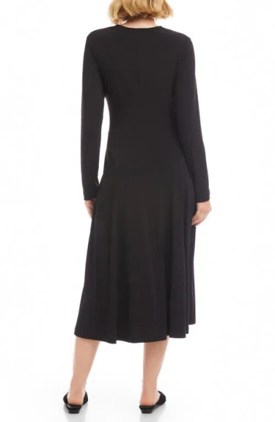 Karen Kane Kate Long Sleeve Jersey Midi Dress In Black