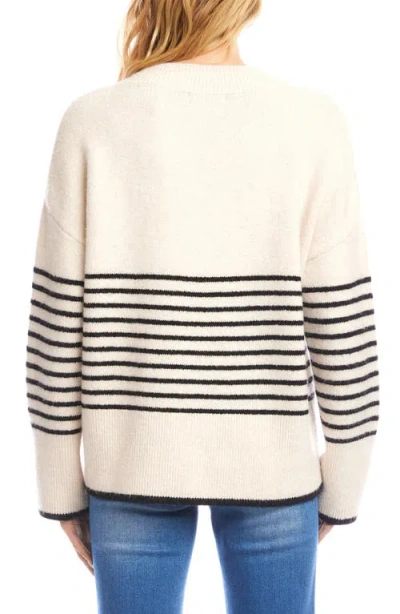 Karen Kane Striped V Neck Sweater In Multi
