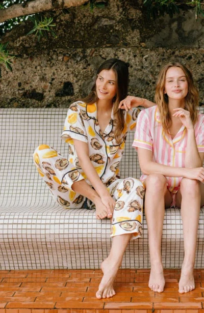 Katie Kime The World Is Your Oyster Short Set In Yellow