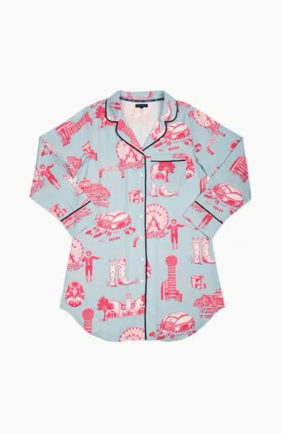 Katie Kime Dallas Toile Sleep Shirt In Brown