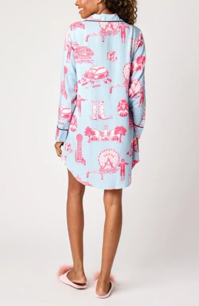 Katie Kime Dallas Toile Sleep Shirt In Brown