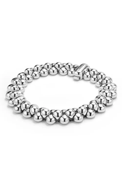 Lagos Sterling Silver Caviar Bubbly Bead Cluster Statement Bracelet In Metallic