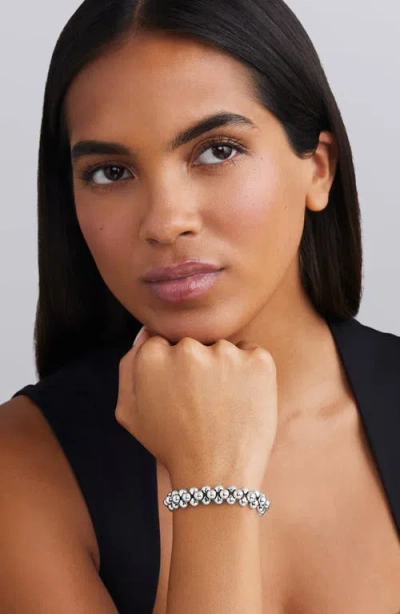 Lagos Sterling Silver Caviar Bubbly Bead Cluster Statement Bracelet In Metallic
