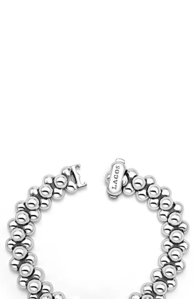 Lagos Sterling Silver Caviar Bubbly Bead Cluster Statement Bracelet In Metallic