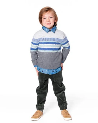 Deux Par Deux Stretch Corduroy Jogger Pants In Blue