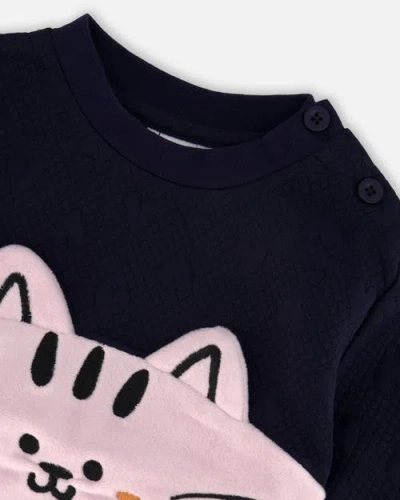 Deux Par Deux Long Bi-material Top In Black