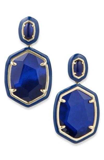 Kendra Scott Daphne Enamel Frame Drop Earrings In Blue