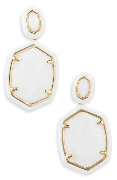 Kendra Scott Daphne Enamel Frame Drop Earrings In Gold