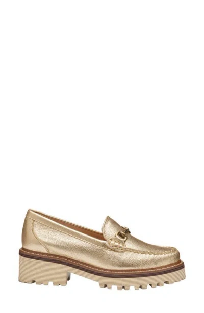 Johnston & Murphy Emmalynn Lug Sole Bit Loafer In Gold