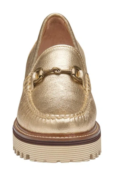 Johnston & Murphy Emmalynn Lug Sole Bit Loafer In Gold