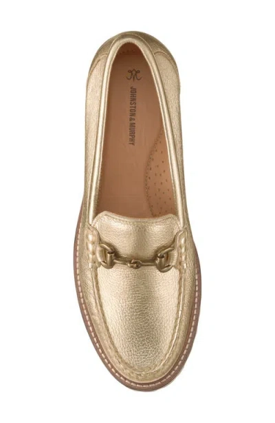 Johnston & Murphy Emmalynn Lug Sole Bit Loafer In Gold
