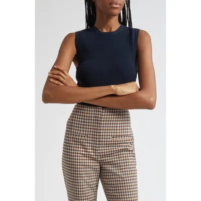 Veronica Beard Crewneck Sid Sleeveless Pullover In Navy In Blue