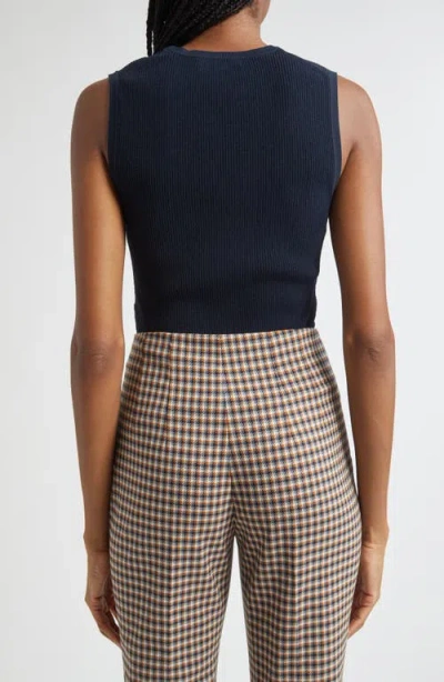 Veronica Beard Crewneck Sid Sleeveless Pullover In Navy In Blue