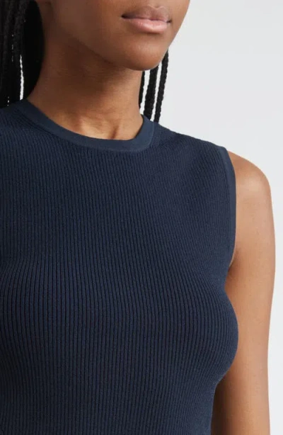 Veronica Beard Crewneck Sid Sleeveless Pullover In Navy In Blue