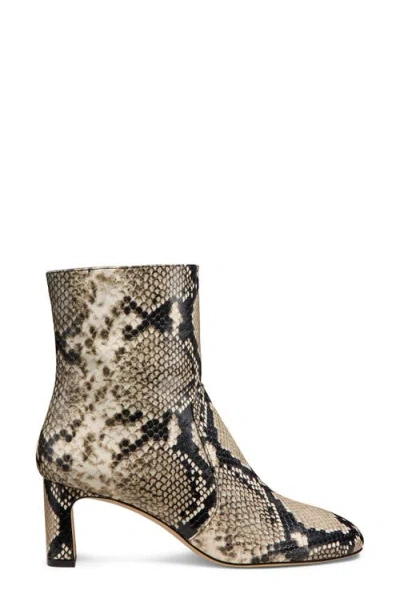 Stuart Weitzman 85mm Vinnie Snake-printed Leather Booties In Animal Print